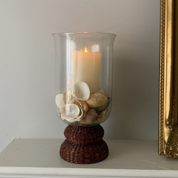 Vase clear with rattan with shells home decor Boho‎ home decor - Picture 4 of 7